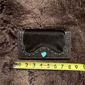 Brown Leather Studded Women's Wallet